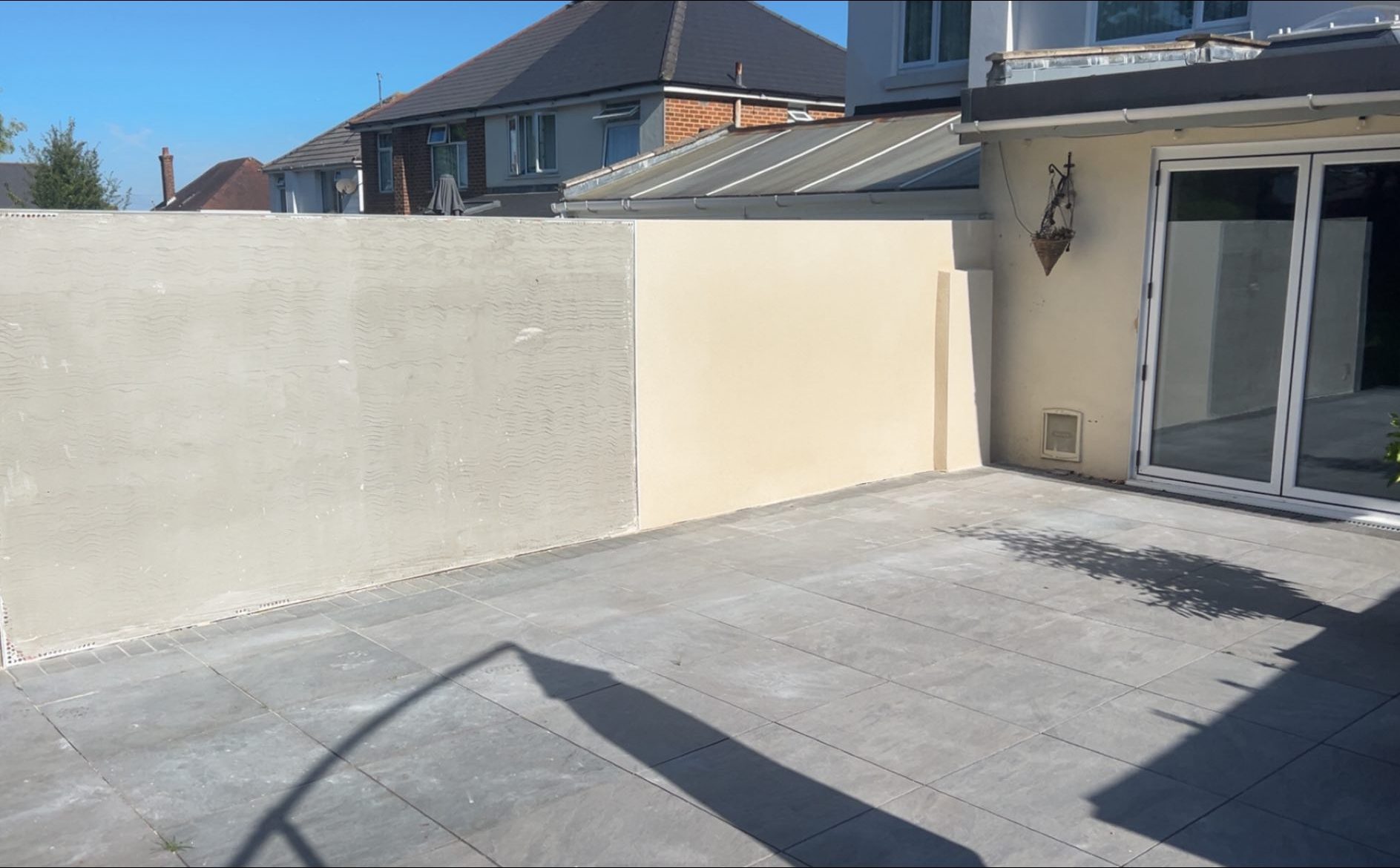 Cement render applied to external wall for durability